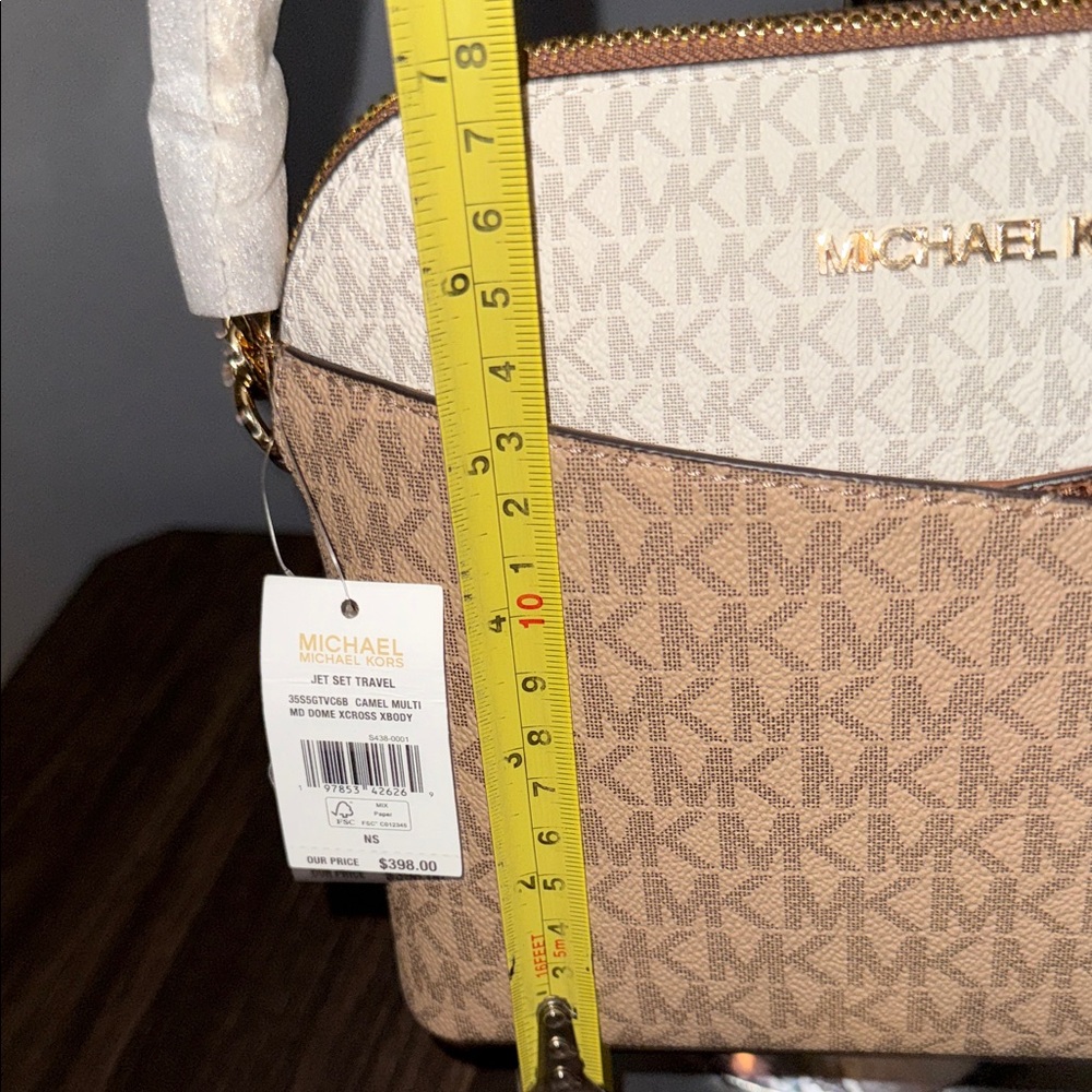 Michael Kors  $398 Tan and White Crossbody Bag - Picture 12 of 12